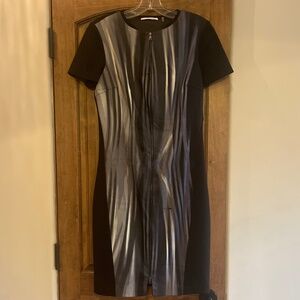 Elie Tahari Abstract Print Sheath Dress – Front Zip
